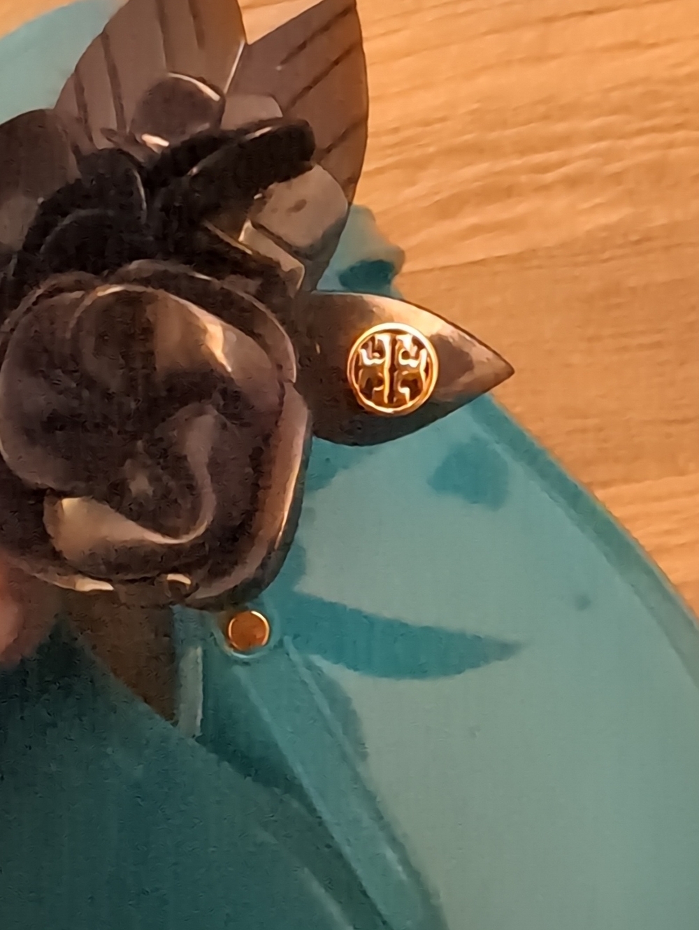 Tory Burch Blossom Teal and Navy jelly Floral Sandals 7 - Picture 6 of 6